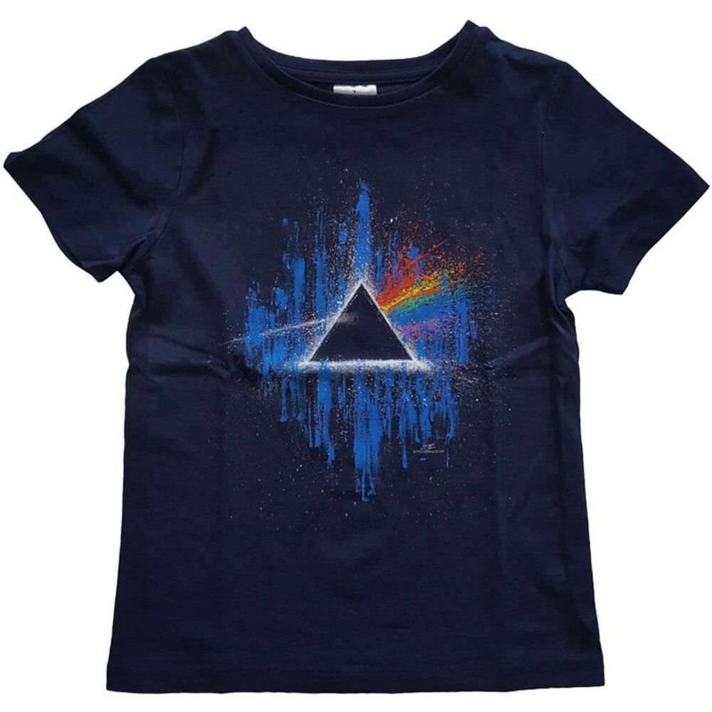 Pink Floyd Childrens/Kids Dark Side Of The Moon Splattered T-Shirt / Navy Blue